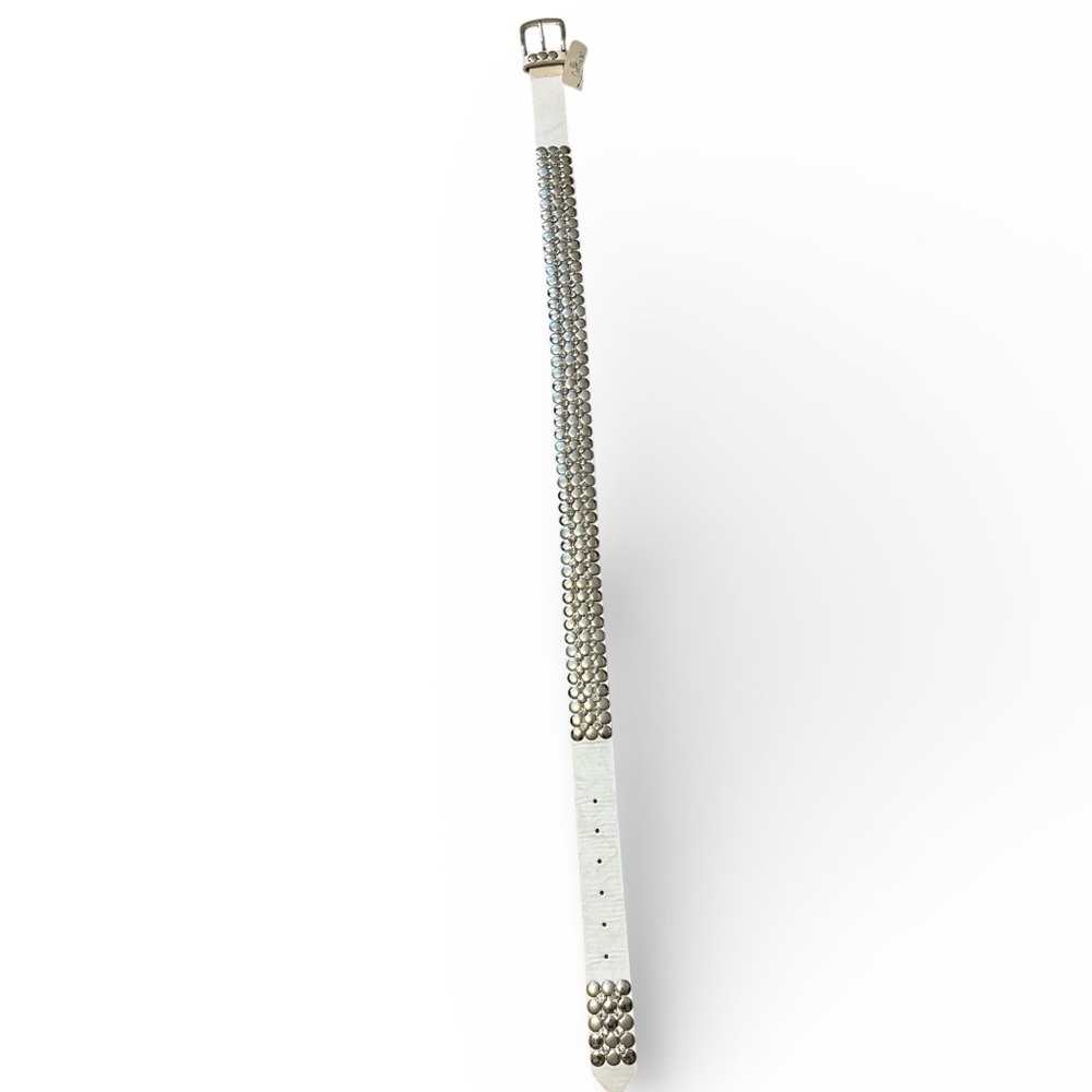 Studded White and Silver Women's Belt, new